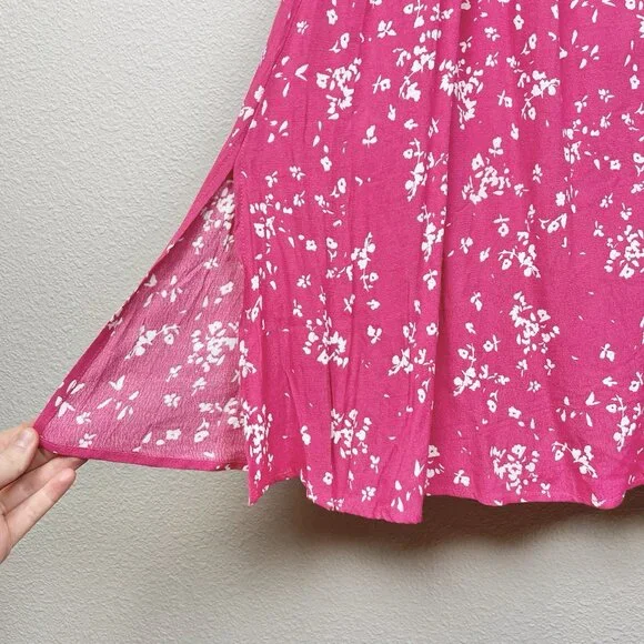 Seraphine Women's 8 Raspberry Sanna Maternity Nursing Midi Dress Viscose Floral - Picture 11 of 16